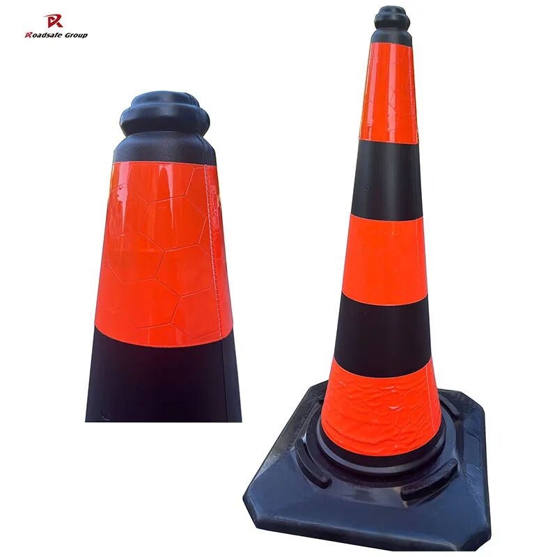 100cm PE Rubber Base Reflective Traffic Cone