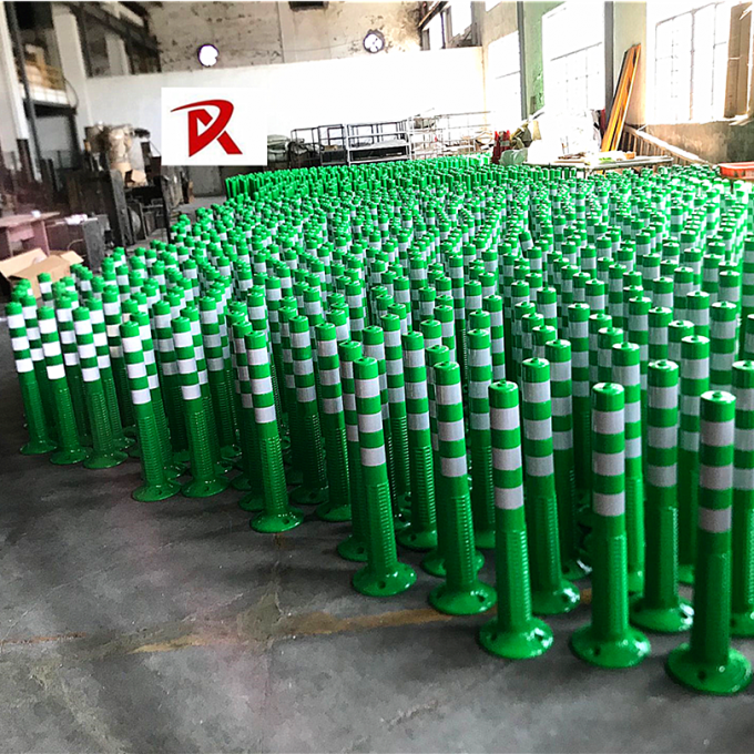 Spring Parking Sign Post Road Safety Flexible PU Screw Thread Parking Lot Sign Posts 10