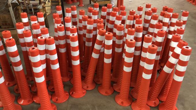 Spring Parking Sign Post Road Safety Flexible PU Screw Thread Parking Lot Sign Posts 11