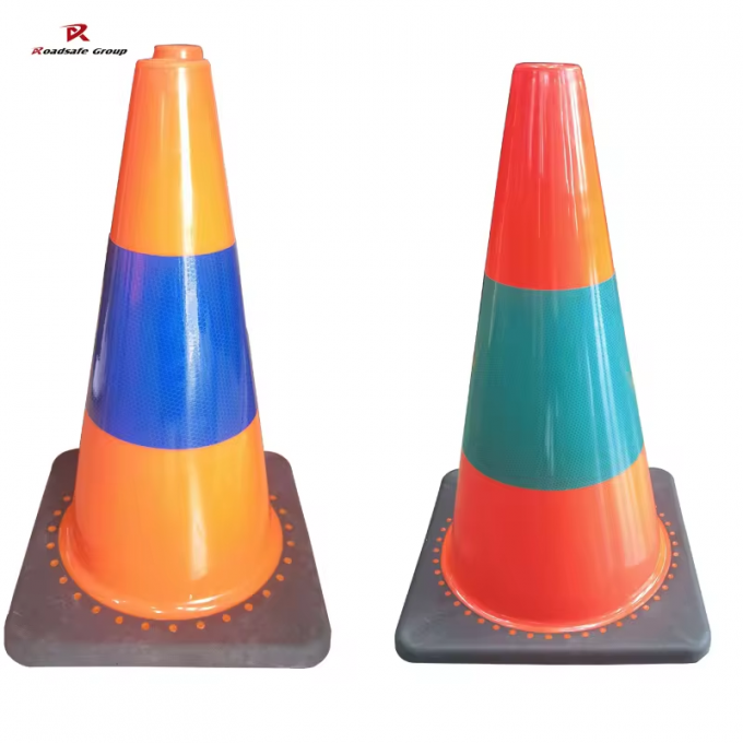 PVC Flexible Traffic Cones 45cm Height Road Warning Plastic Safety Cones 0