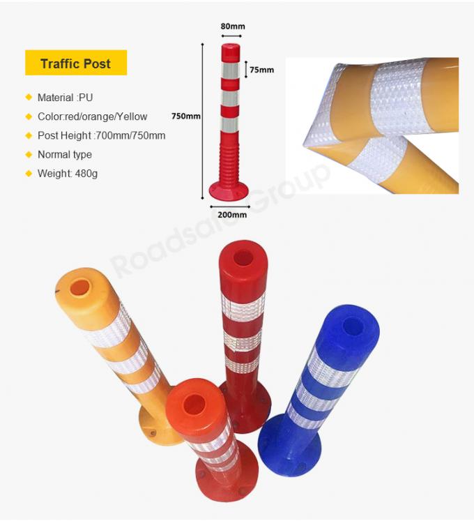 75cm Outdoor Road Safety Warning Durable Pu Plastic Traffic Warning Post 6
