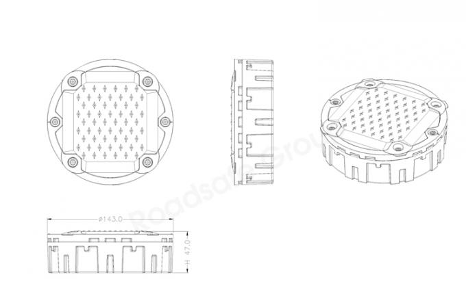 Aluminum Round Flashing LED Embedded Cat Eye Wireless Underground Driveway Marking Light Solar Road Stud 1