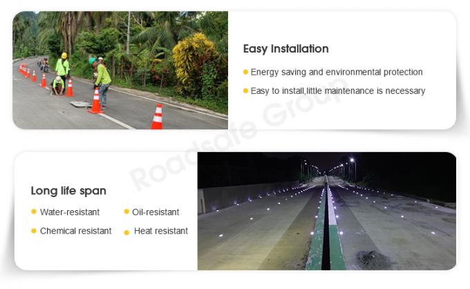 Aluminum Round Flashing LED Embedded Cat Eye Wireless Underground Driveway Marking Light Solar Road Stud 3