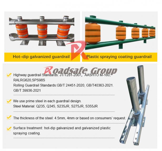EVA Highway Safety Rolling Barrier - Impact-Resistant Guardrail System