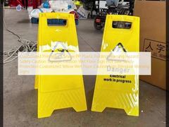 Customized Printable A Shape PP Plastic Folding Warning Hazard Safety Caution Signage Caution Wet Floor Sign Hot Sale Safety Protection Customized Yellow Wet Floor Caution Sign Bilingual Warning Signs
