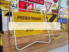 Waterproof Aluminum Traffic Safety Warning Signs Road Australian Swing Stand Sign Quadraped Stand Frame Roadway Safety Traffic Control Signs Traffic Sign Reflective Caution Warning Sign
