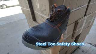  Leather Safety Shoes with Steel Toe & Steel Midsole 