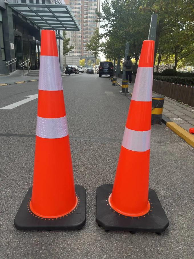 PVC Warning Road Safety Traffic Cones Reflective Safety Cones Black ...