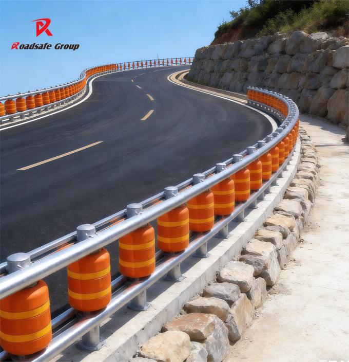 Highway Roller Guardrail Car Truck Crash Warning Polyurethane Rolling ...